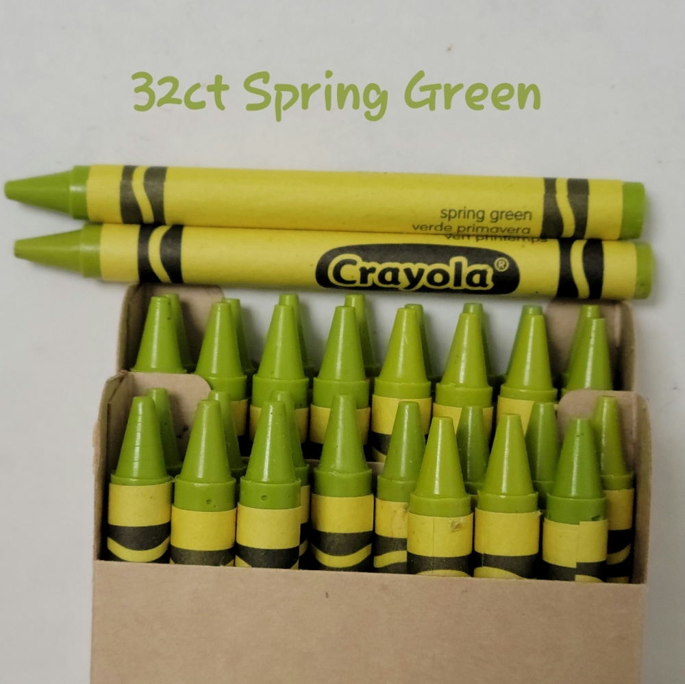 (32) Crayola Crayons (Spring Green) Single Color Bulk Lot
